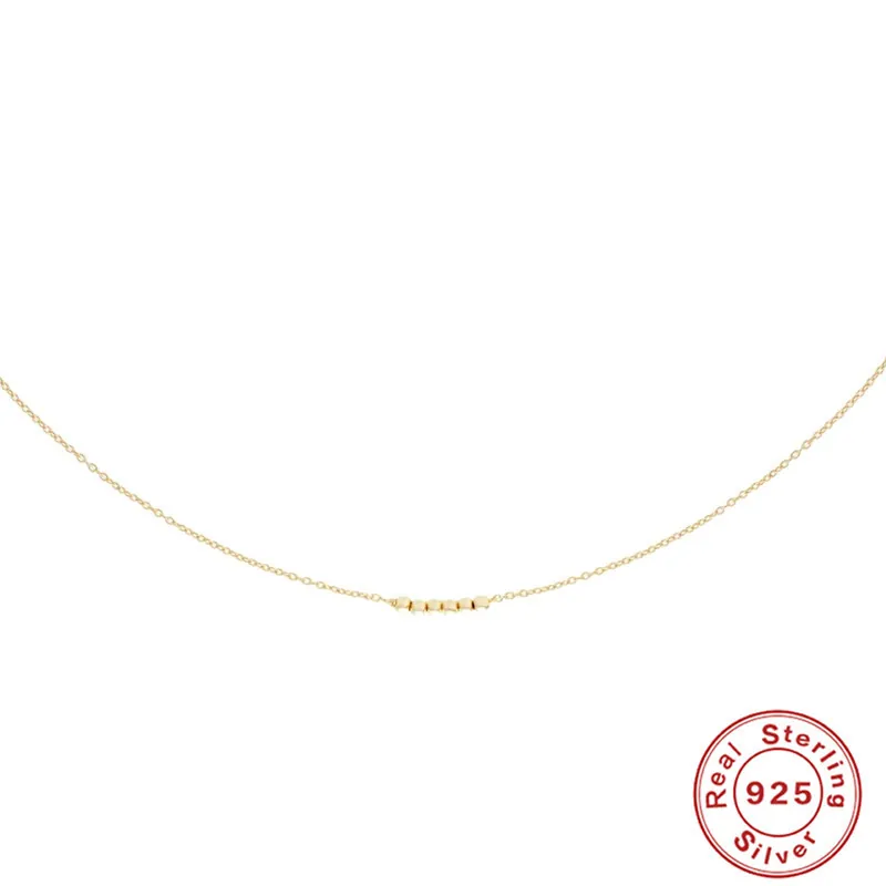 Minimalistische 925 Sterling Silber Halskette Gebogener Stab Und Perlen Elegante Schlüsselbeinkette Für Frauen Ins Stil
