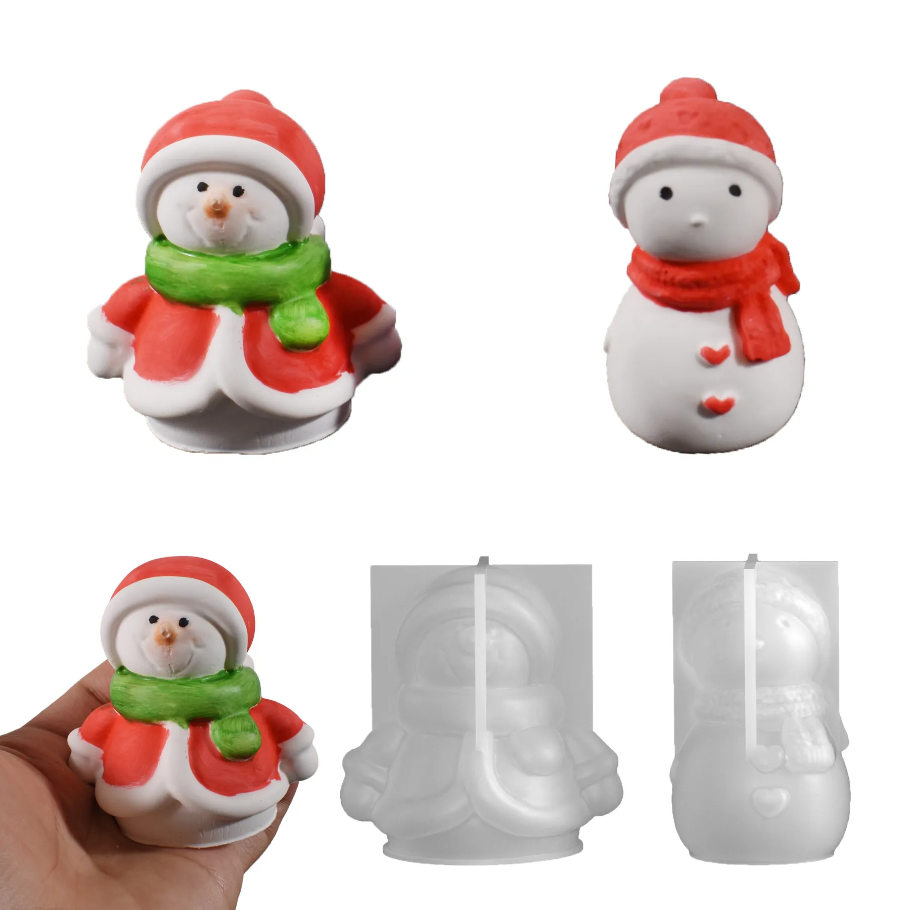 Stampo In Silicone Pupazzo Di Neve Di Natale Fai Da Te Per Candele Resina Gesso Decorazione Invernale