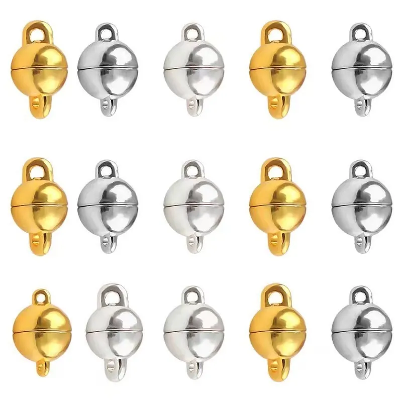 Chiusure Magnetiche Rotonde In Lega Di Zinco Connettori Per Creazione Di Gioielli Fai Da Te Collane Bracciali Oro Argento