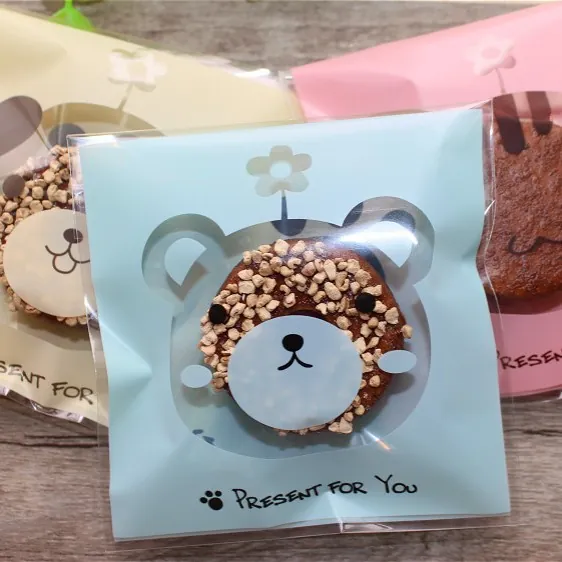 Cute Cartoon Animal Pattern Packaging Bags Plastic Self Adhesive Translucent Small Jewelry Food Gift Wrap Pouches