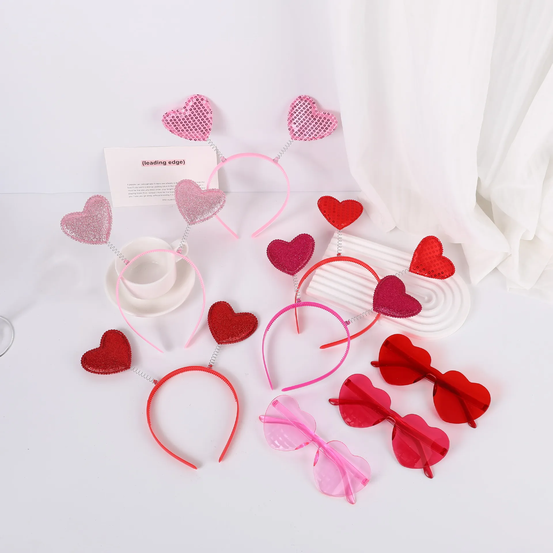 Heart Headband Sequin Glitter Spring Heart Shaped Hair Hoop For Valentine Day Party Festival Decoration Accessories