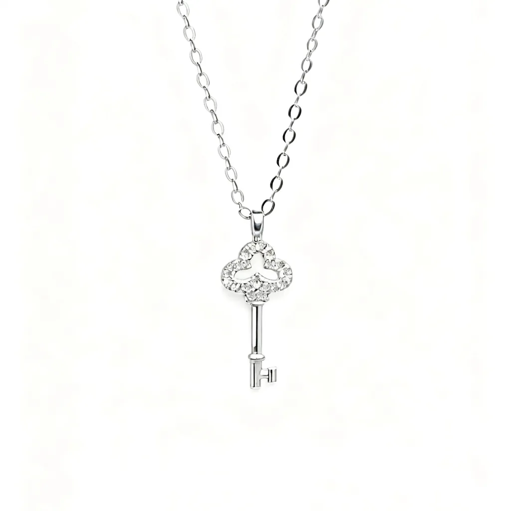 925 Sterling Silver Key Pendant Necklace Women Light Luxury Zirconia Inlaid Gold Plated Choker Necklace Clavicle Chain Jewelry