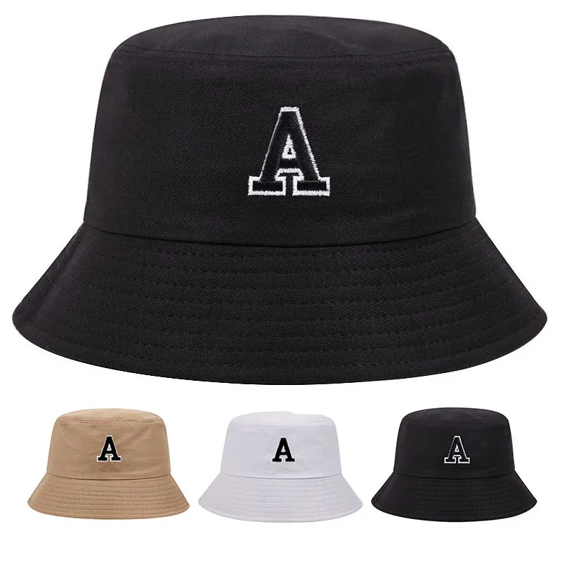 Chapeau Bob Acrylique Broderie Lettre A Protection Solaire Extérieur Décontracté Unisexe Mode Été
