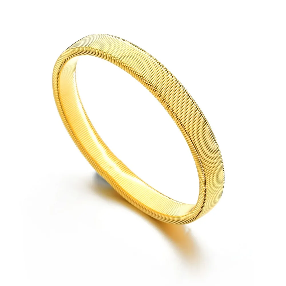 Men Metal Spring Elastic Bracelet Alloy Punk Arm Band Sleeve Hoop Minimalist Individual Accessory