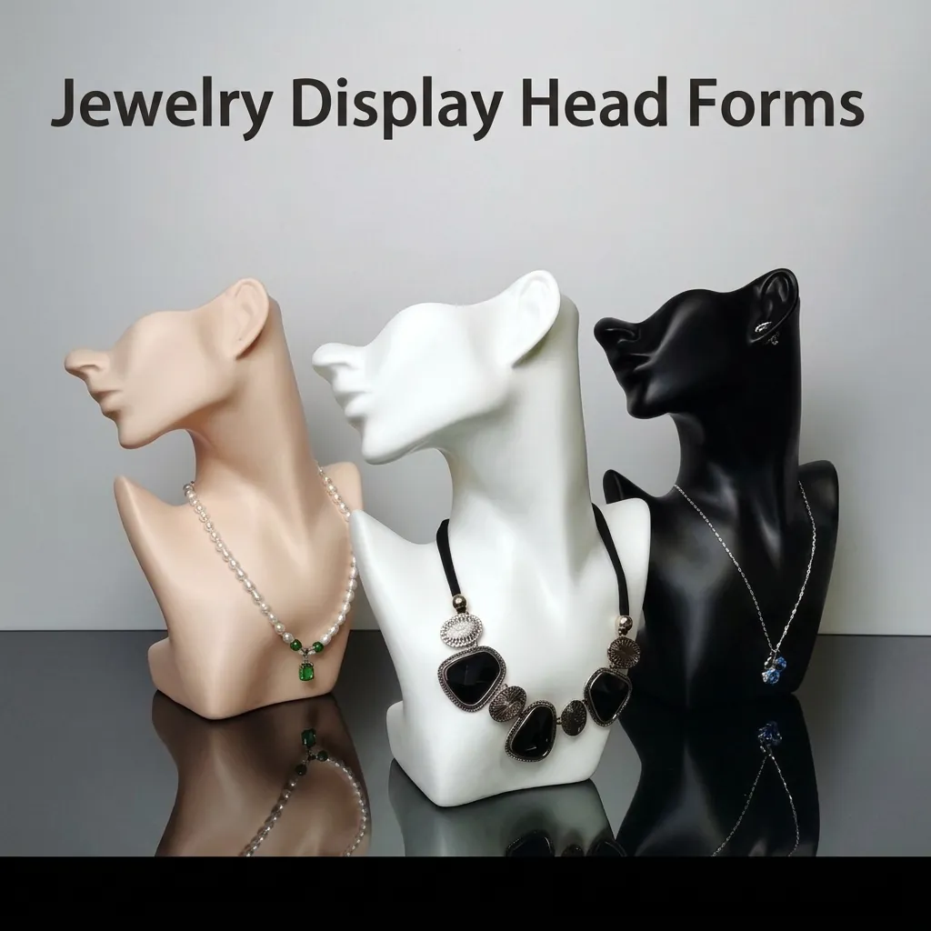 Mannequin Head Bust PVC Jewelry Display Stand Necklace Earring Holder Matte Half Face Professional Photography Props