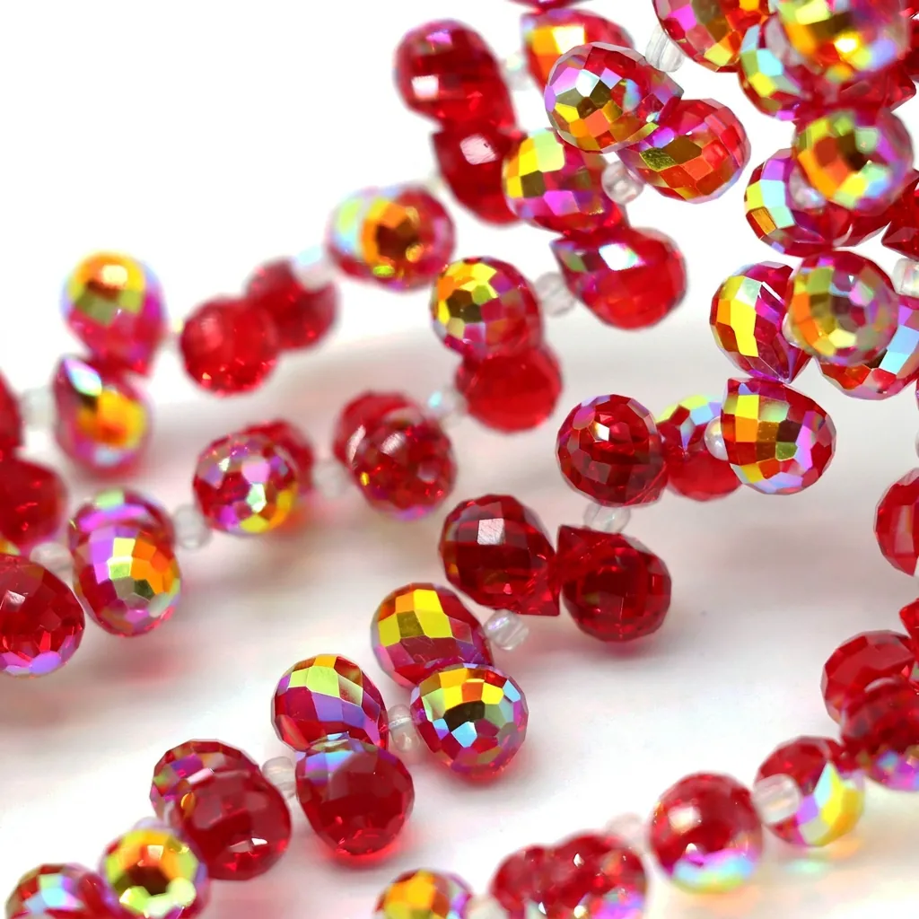 Faceted Artificial Crystal Loose Beads Sparkling AB Coating For DIY Jewelry Making Necklaces Bracelets Crafts