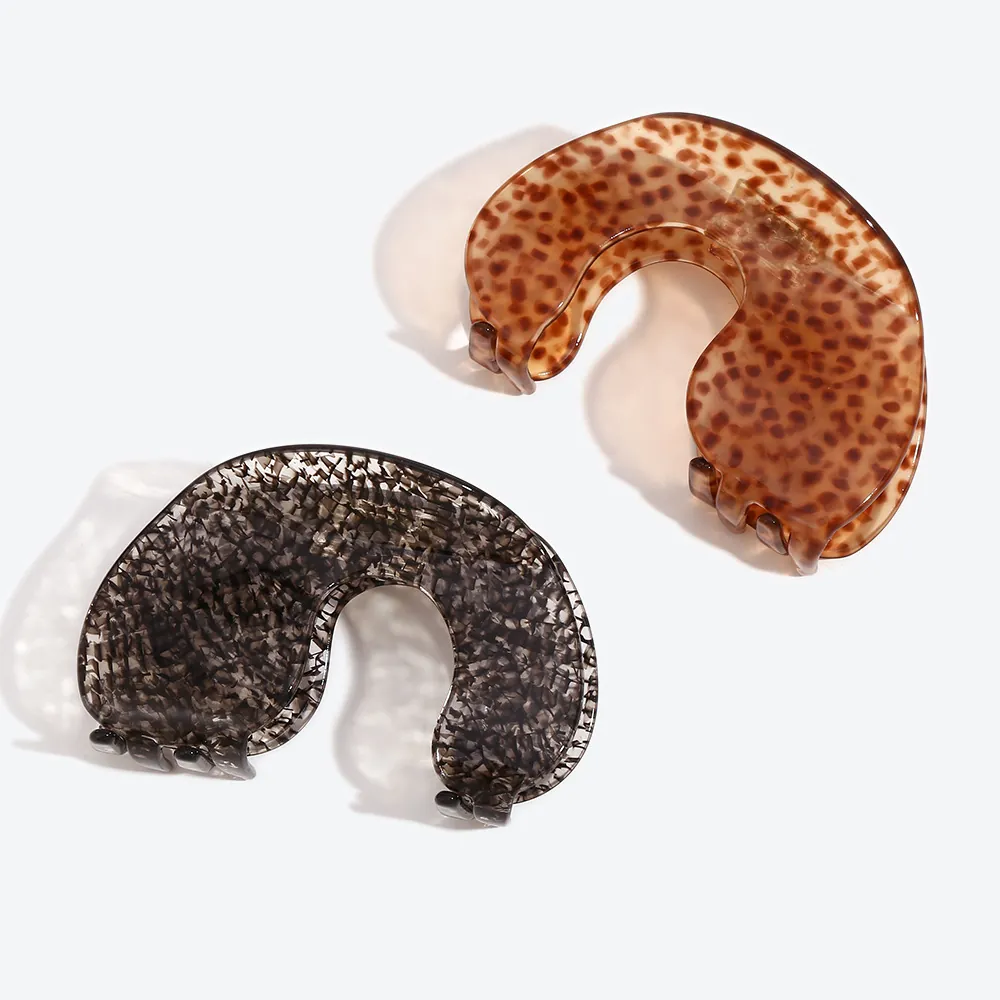 Pince À Cheveux Acétate Évidée À Pois Géométrique Français Vintage Élégant Transparent Accessoires Cheveux Pour Femmes