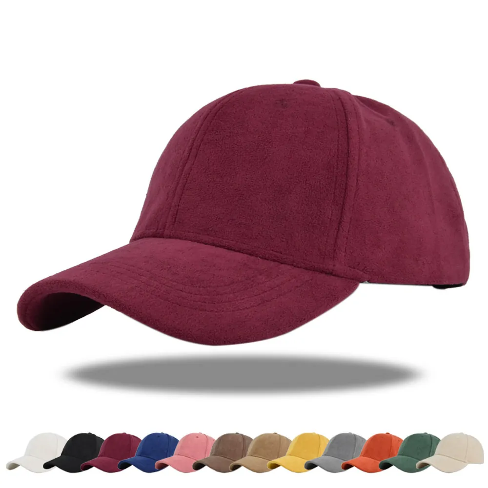 Effen Kleur Suède Textuur Honkbalpet 100% Katoen Verstelbaar Zonbescherming Outdoor Sport Casual Mode Unisex Hoed