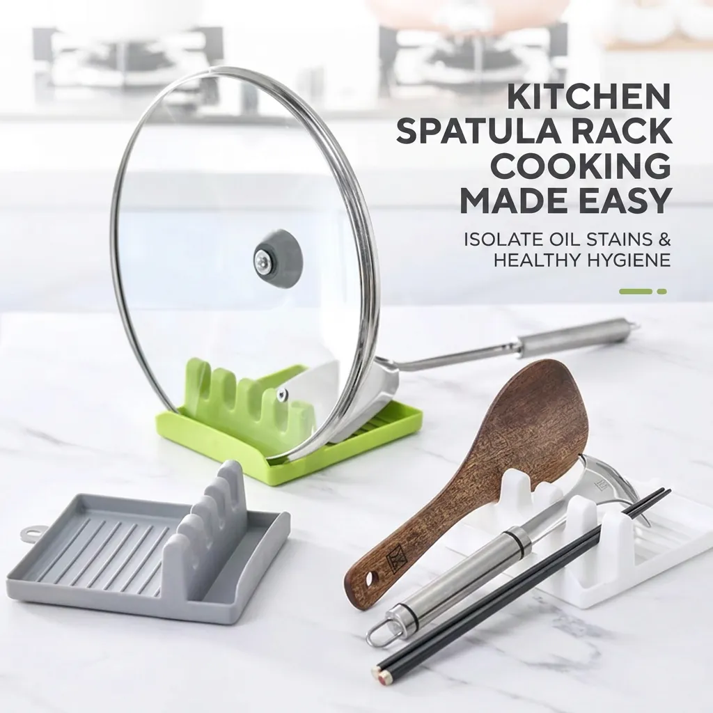 Poggiautensili Da Cucina Supporto Per Coperchi Spatola Cucchiaio Plastica Resistente Al Calore Organizzatore Fessure