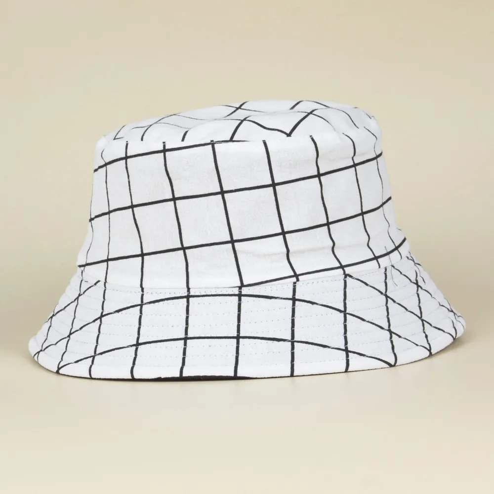 Plaid Bucket Hat Cotton Canvas Foldable Sun Protection Outdoor Summer Fisherman Cap For Women And Men