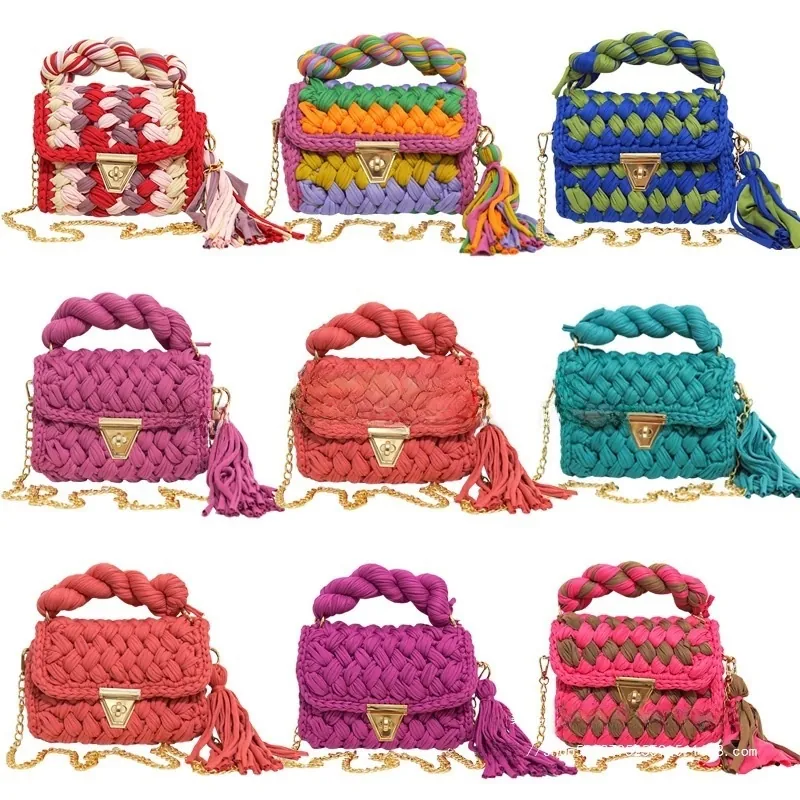 Damen Kleine Polyester Einfarbige Streetwear Quaste Quadratverschluss Schultertasche Handtasche Umhängetasche