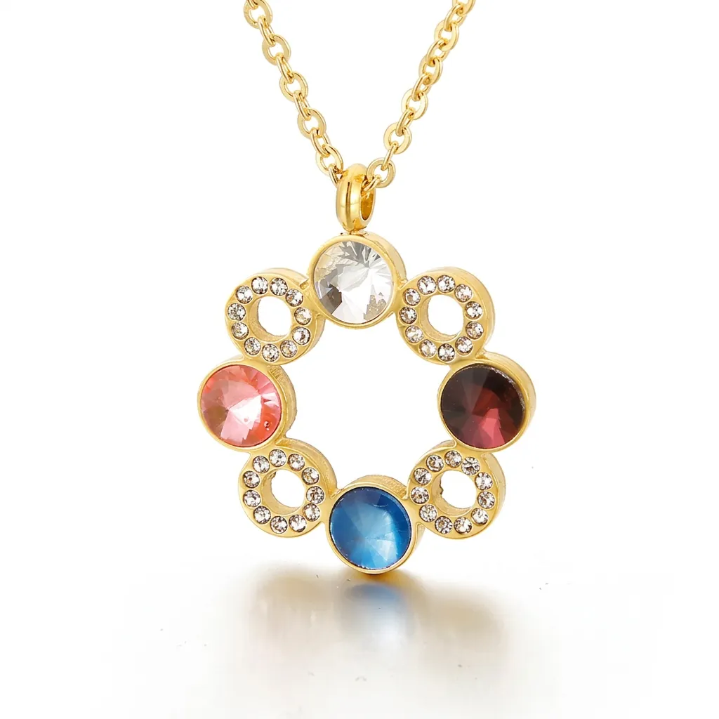 Edelstahl Anhänger Halskette Geometrische Doppelschleife Schwan Kunstperle Kristall Modeschmuck Für Damen