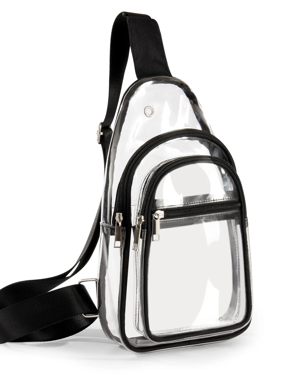 Transparent PVC Sling Bag Waterproof Clear Chest Bag Outdoor Sports Travel Adjustable Strap Women