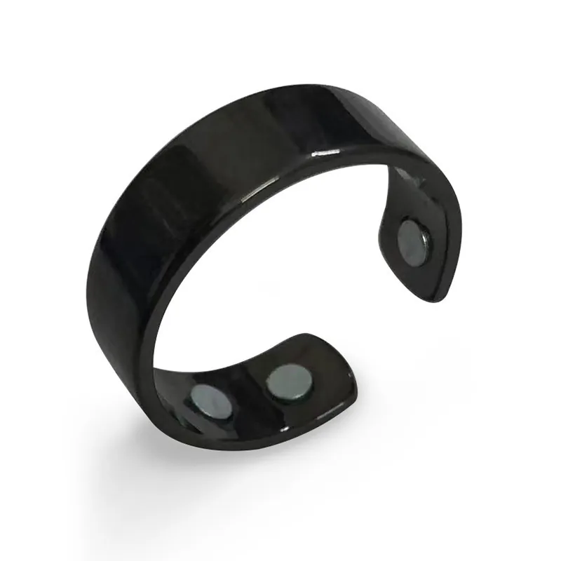 Magnetic Therapy Ring For Snoring Relief Alloy Adjustable Open Band Acupressure Health Jewelry For Men And Women
