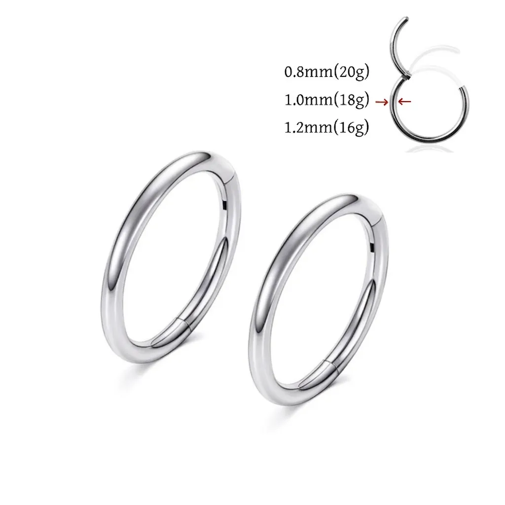 Body Piercing Ring G23 Titanium Alloy Hinge Clicker Segment Hoop For Nose Ear Lip Nipple Universal Polished Fashion