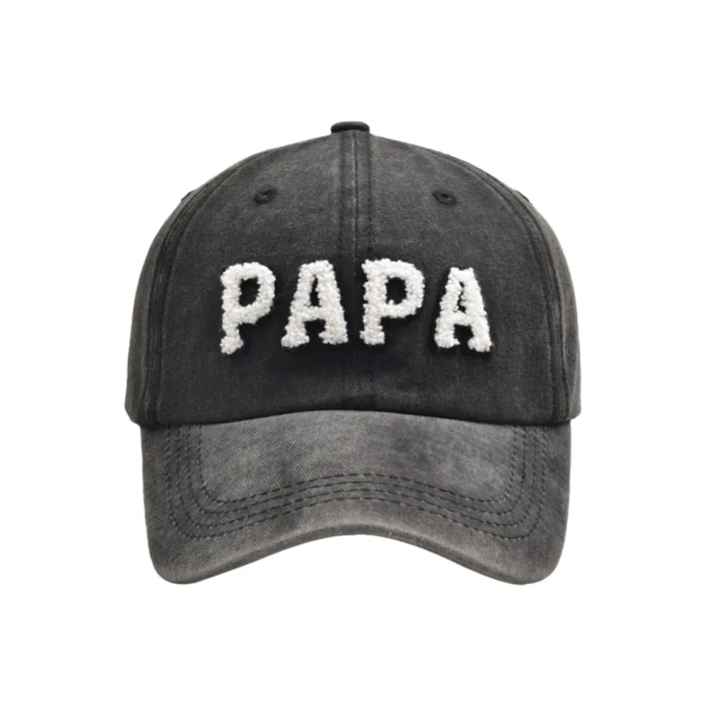 Berretto da Baseball in Poliestere Lavato Vintage Ricamo Lettere Papa Mama Mini Parasole Regolabile Famiglia Abbinata