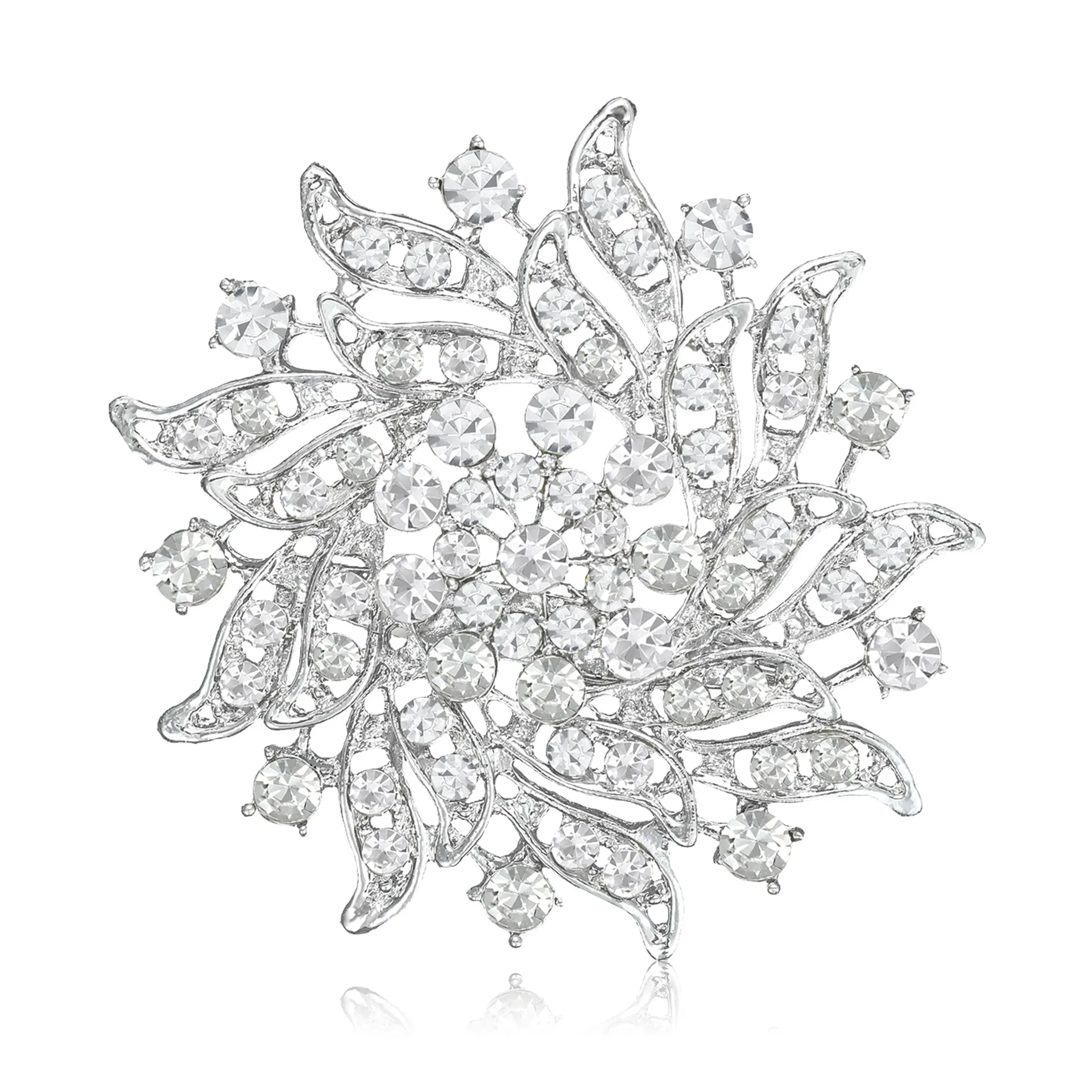 Broche Tournesol en Alliage Mode Strass Élégante Épingle à Fleur en Émail Pour Décoration de Vêtements Femmes Bijoux de Fête