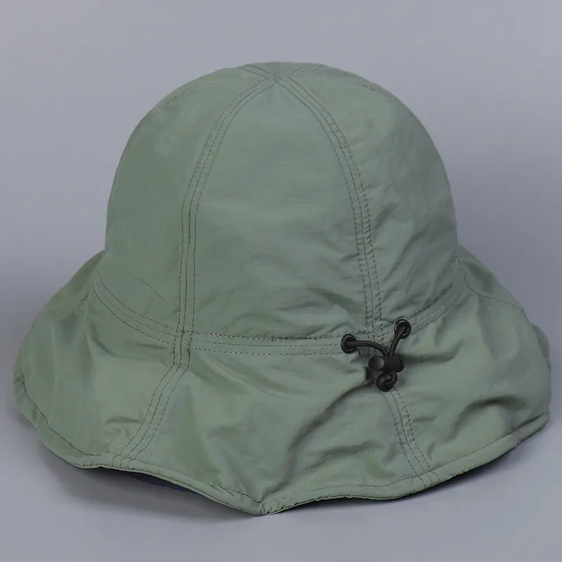 Women Nylon Bucket Hat Foldable Shapeable Wide Brim Sun Protection Adjustable Drawstring Summer Breathable Minimalist