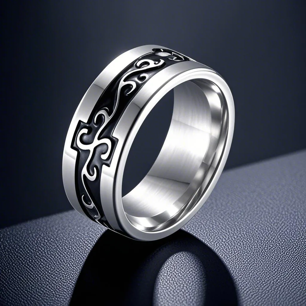 Bague Croix Dragon Rétro Gothique En Acier Inoxydable Motif Volutes Gravées Pour Hommes Et Femmes Bijoux Punk Niche