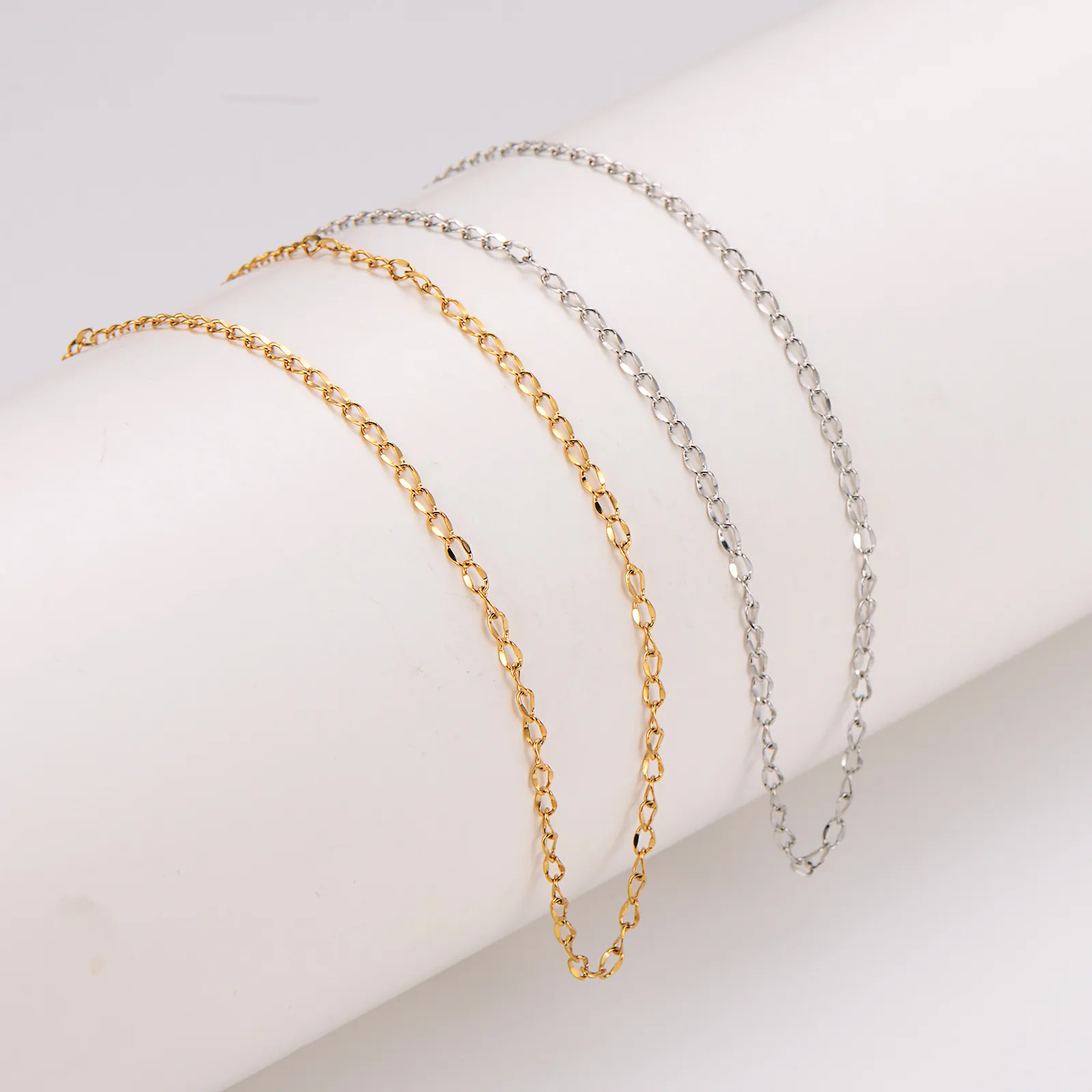 Curb Link Chain Necklace 304 Stainless Steel Vacuum Gold Plated Hip Hop Punk Minimalist Jewelry For Men And Women