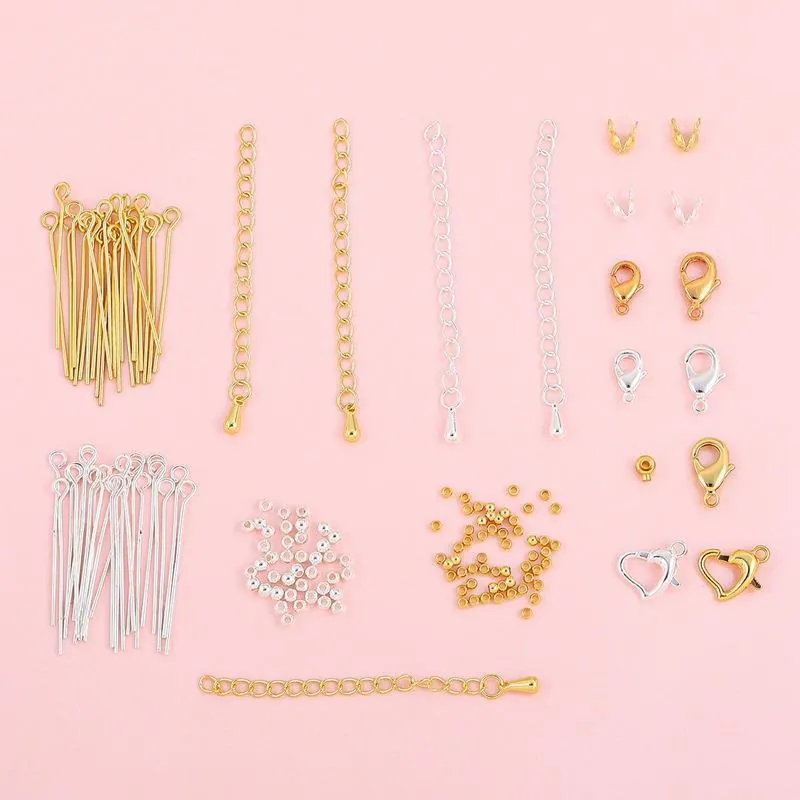 14K Gold Plated Jewelry Making Findings Lobster Clasp Extender Chain Jump Rings For DIY Handmade Bracelet Necklace