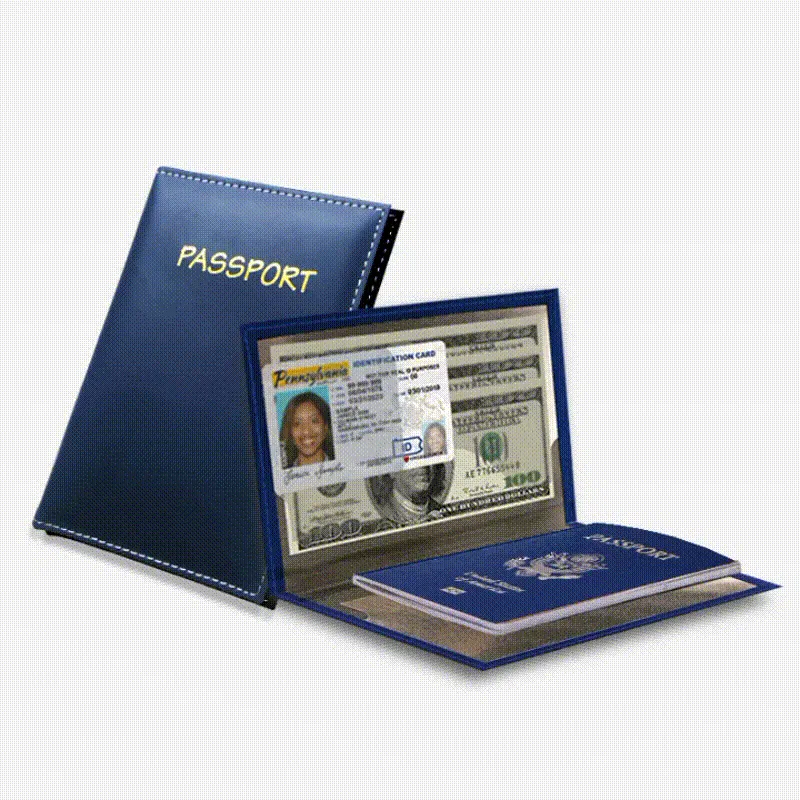 PU Leather Slim Passport Holder Travel Case Cover With Card Slots Multi Purpose Business Organizer For Men And Women