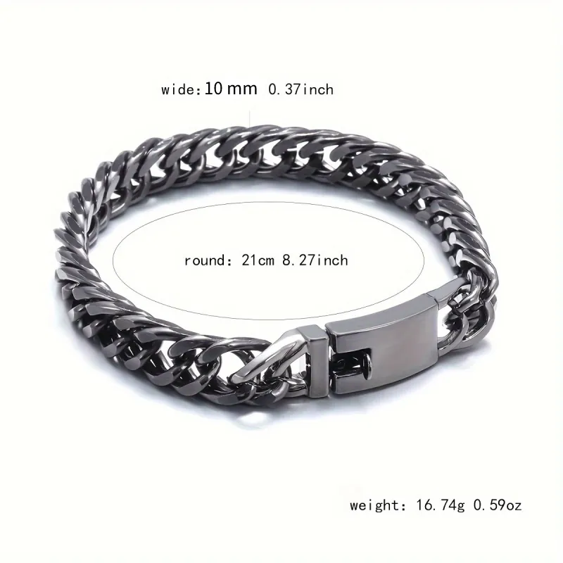 Cuban Link Bracelet Electroplated Alloy Bold Thick Chain Hip Hop Fashion Jewelry For Men Boys