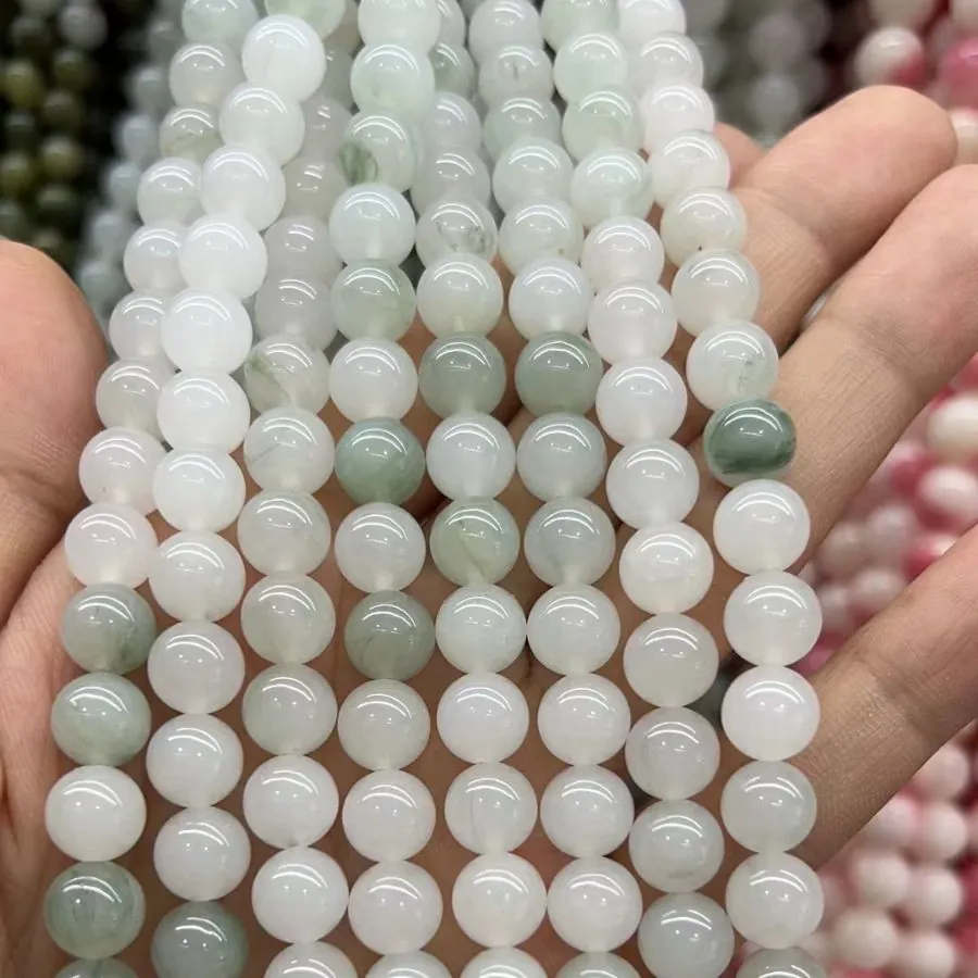 Perles De Jade Vert Tianshan Naturel Perles Rondes En Pierres Précieuses Pour La Fabrication De Bijoux DIY Accessoires De Collier De Bracelet Polis Lisses