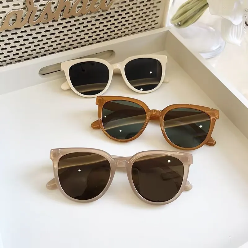 Retro Oval Sunglasses Trendy Fashion UV Protection PC Frame For Women Men Versatile Outdoor Travel Eye Protection