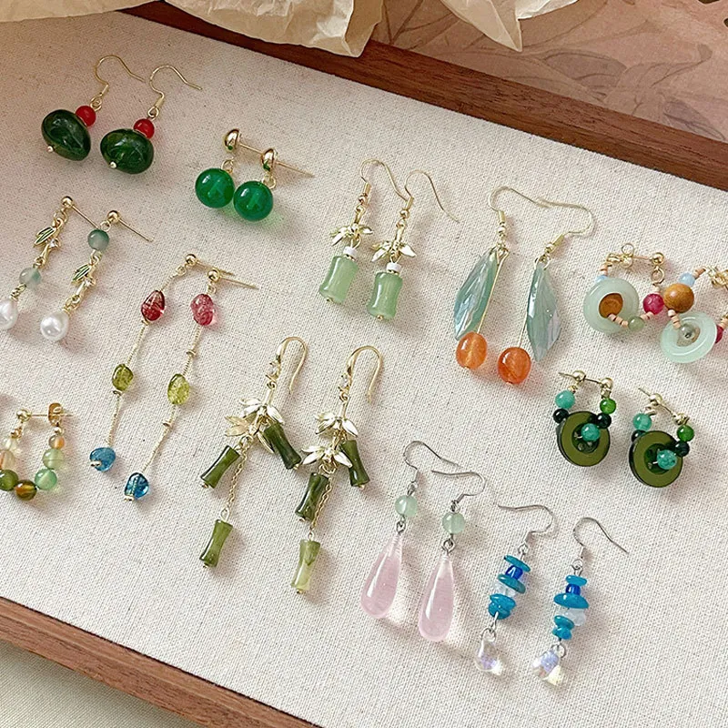Lange Quasten Ohrhänger Im Chinesischen Stil Bambus Design Kupfer Schmuck Mit Silbernen Ohrsteckern Für Damen Vintage Retro Accessoires
