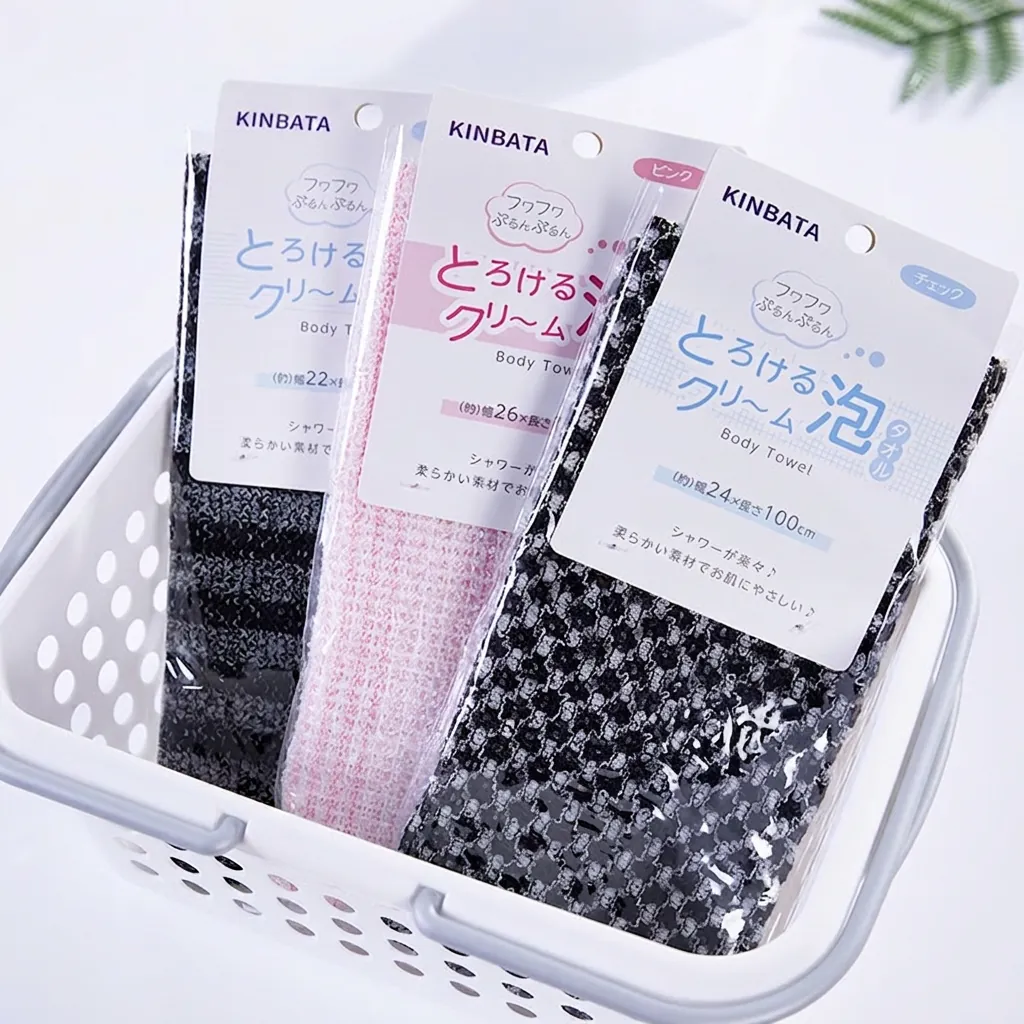 Exfoliating Back Scrubber Towel Nylon Polyester Long Strip Double Sided Foaming Bath Washcloth Body Shower Cleaning