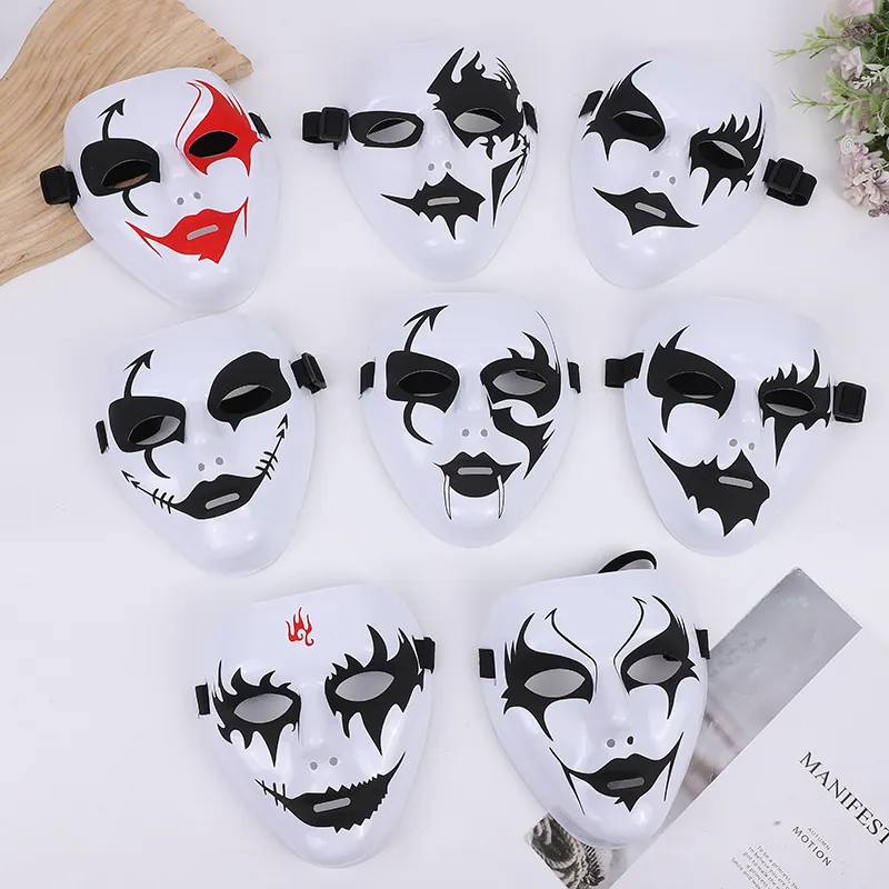 Masque Danse Hip Hop Plein Visage Plastique Halloween Fête Fantôme Style Jabbawockeez Peint Accessoire Costume DIY