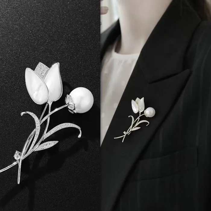 Retro Vintage Brosche Für Damen Legierung Emaille Strass Künstliche Perle Blume Feder Kreuzform Elegante Mantel Accessoire
