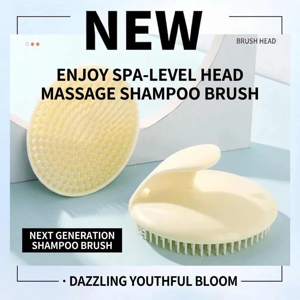 Spazzola Massaggiatrice Cuoio Capelluto Shampoo Materiale PE Pulizia Profonda Per Lavaggio Capelli Impugnatura Ergonomica