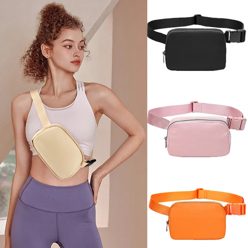 Waterproof Polyester Fanny Pack Waist Bag For Men Women Sports Running Adjustable Strap Minimalist Chest Bag Crossbody