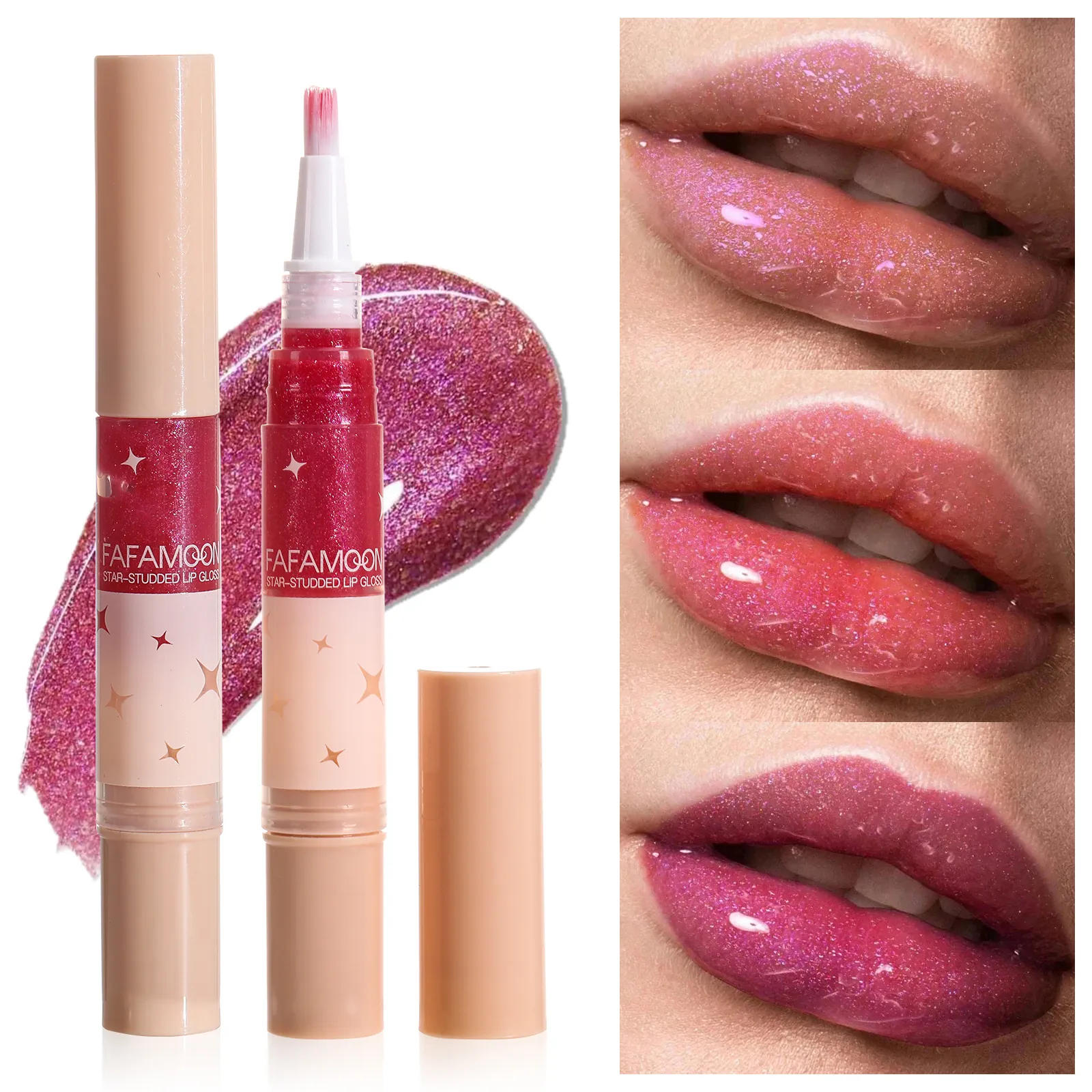 Brillo De Labios Giratorio Perla Artificialdo Hidratante Rellenador Textura Brillante Maquillaje Para Mujeres