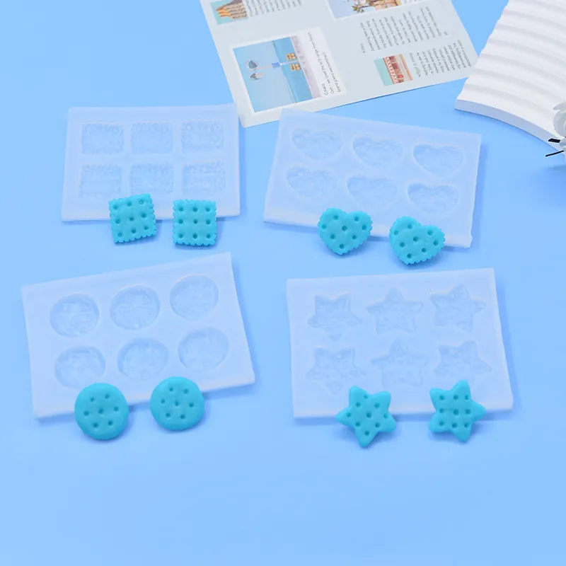 Silicone Biscuit Shape Baking Molds Mini Heart Star Round Square Cake Chocolate Decorating DIY Handmade Craft Novelty