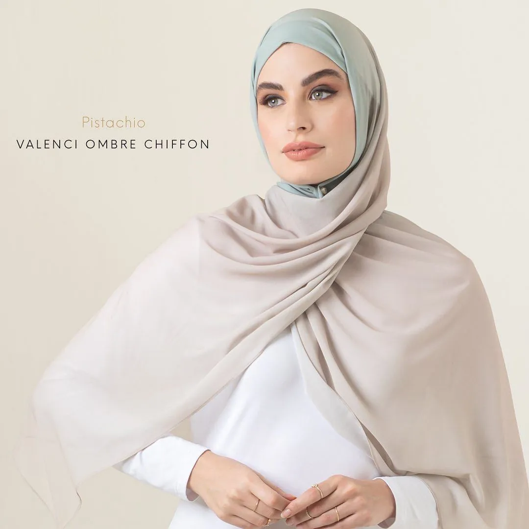 Women Long Chiffon Scarf Ombre Gradient Lightweight Shawl Sun Protection Beach Hijab Wrap Fashion Accessories