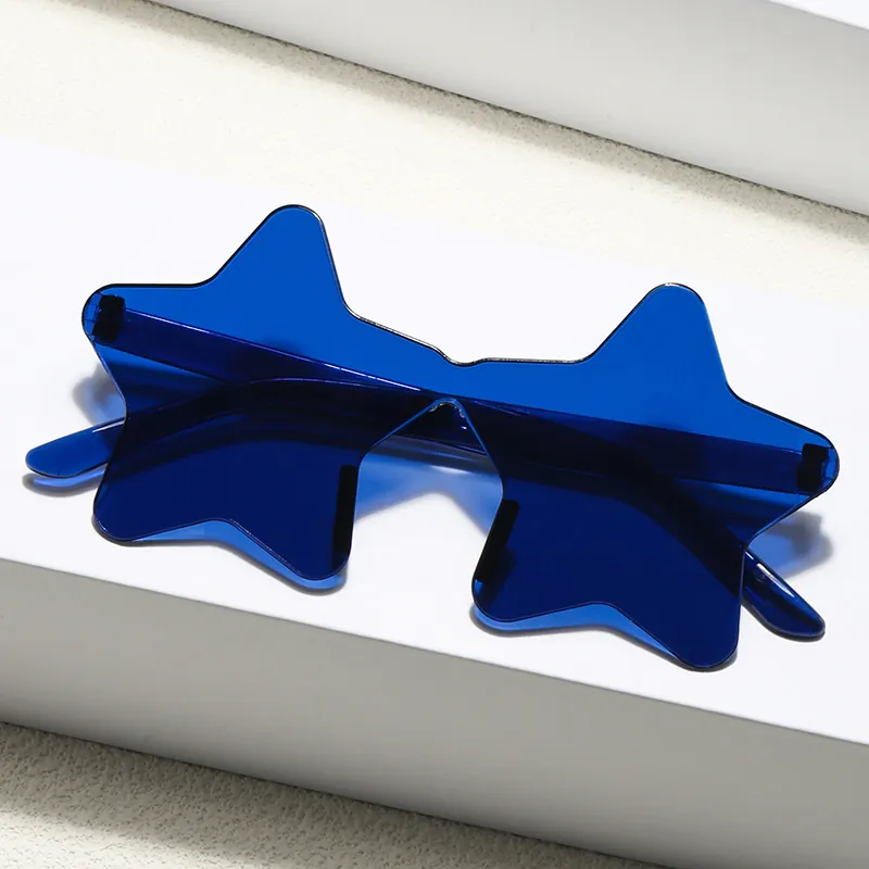 Star Shaped Rimless Sunglasses UV400 PC Plastic Candy Color Party Eyewear Novelty Unisex Fashion