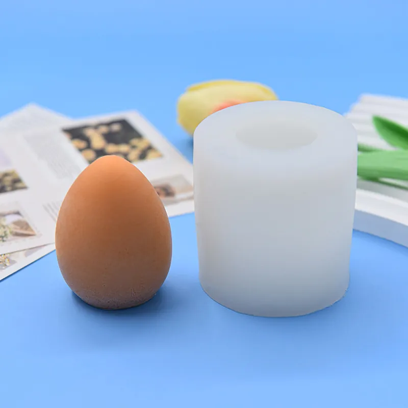 Egg Shape Silicone Mold For DIY Handmade Candle Soap Plaster Fondant Cake Crafting Tool Soft Flexible