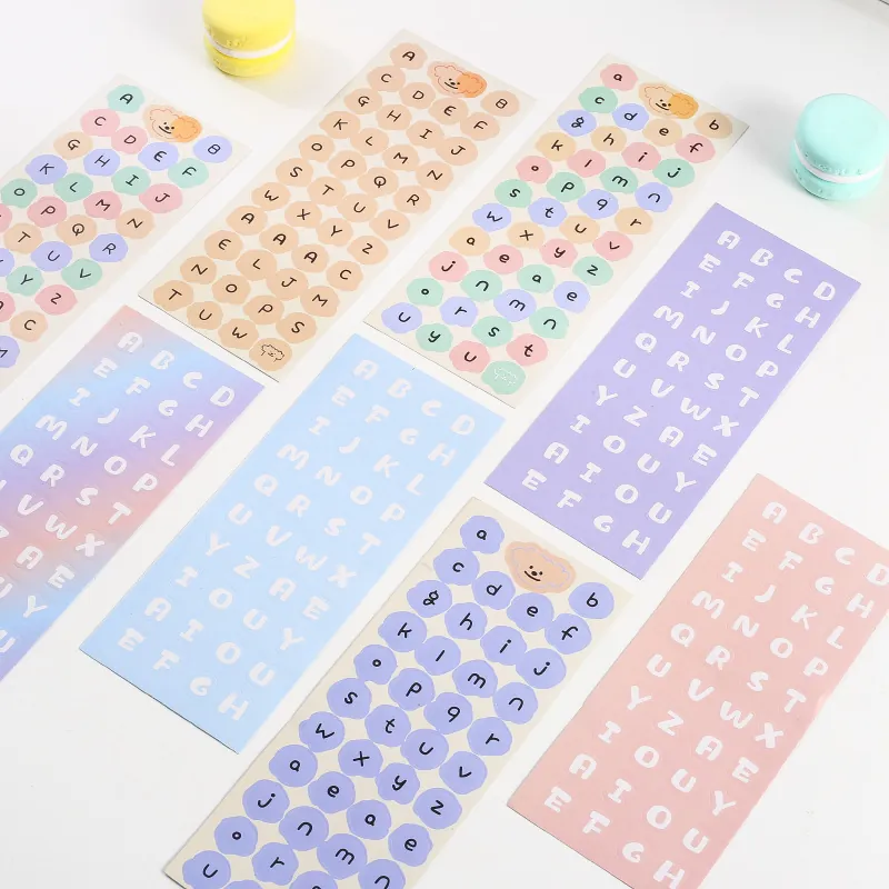 Alphabet Stickers Macaron Cream Color DIY Scrapbooking Journal Decorative Waterproof PVC Cute Stationery