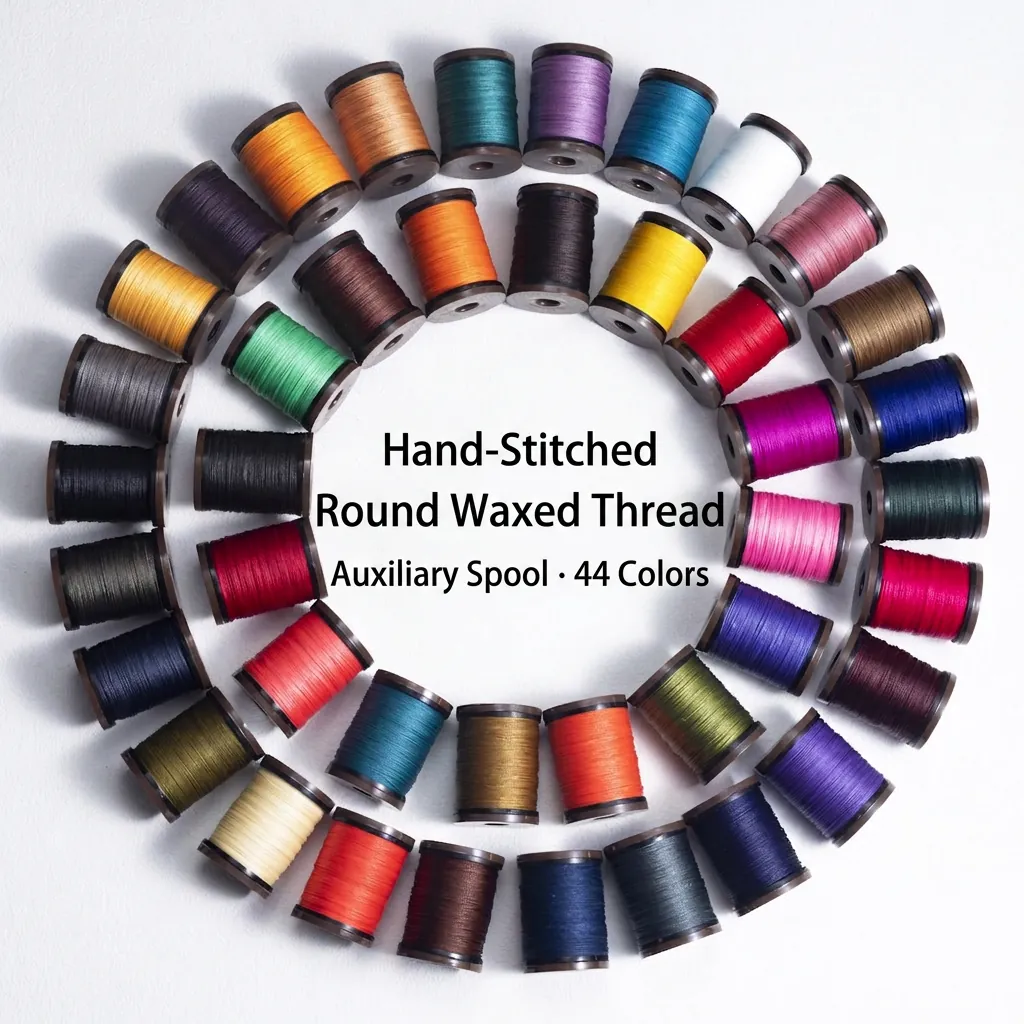 Round Waxed Thread Polyester High Strength Leather Sewing Hand Stitching DIY Craft Supplies Multi Color Spool