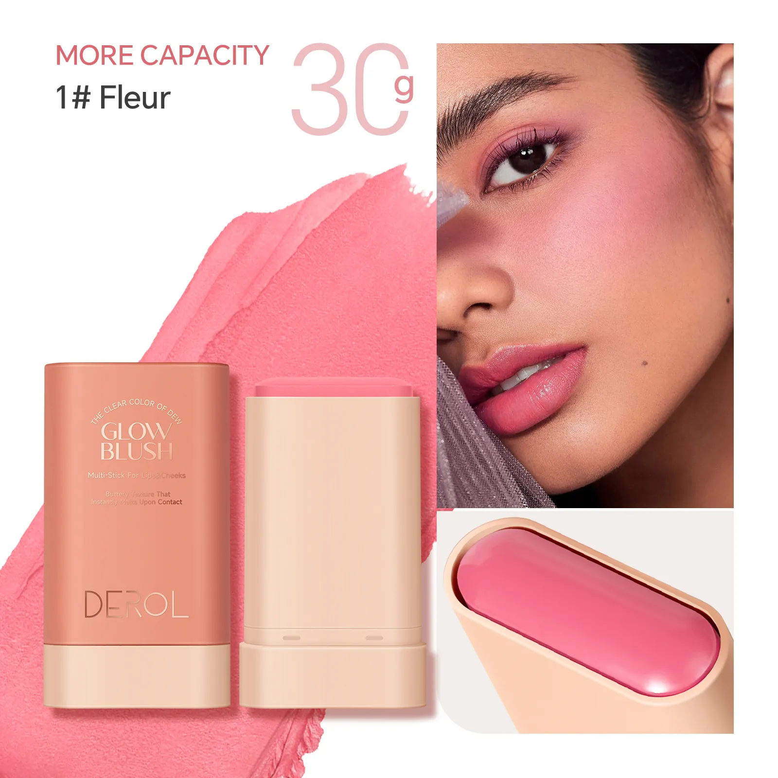Blush Stick Cream Multi-Use Makeup For Cheeks And Lips Matte Natural Glow Face Contour Brighten Long Lasting