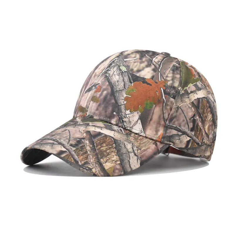 Baseball Cap Realistic Forest Leaf Camo Cotton Polyester Blend Adjustable Sun Protection Outdoor Hunting Fishing Hat