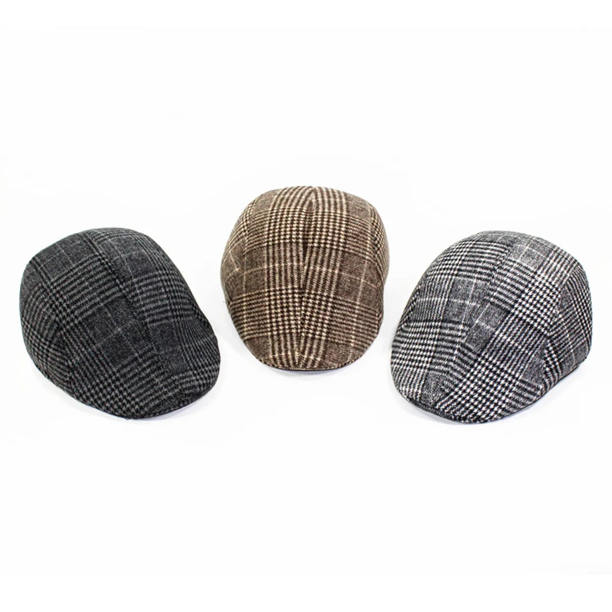 Casquette Newsboy Plaid Vintage Pour Hommes Femmes Hiver Chaud Lainage Casquette Plate Ivy Cabbie Hat Béret Style Britannique Chapeau Outdoor Classique
