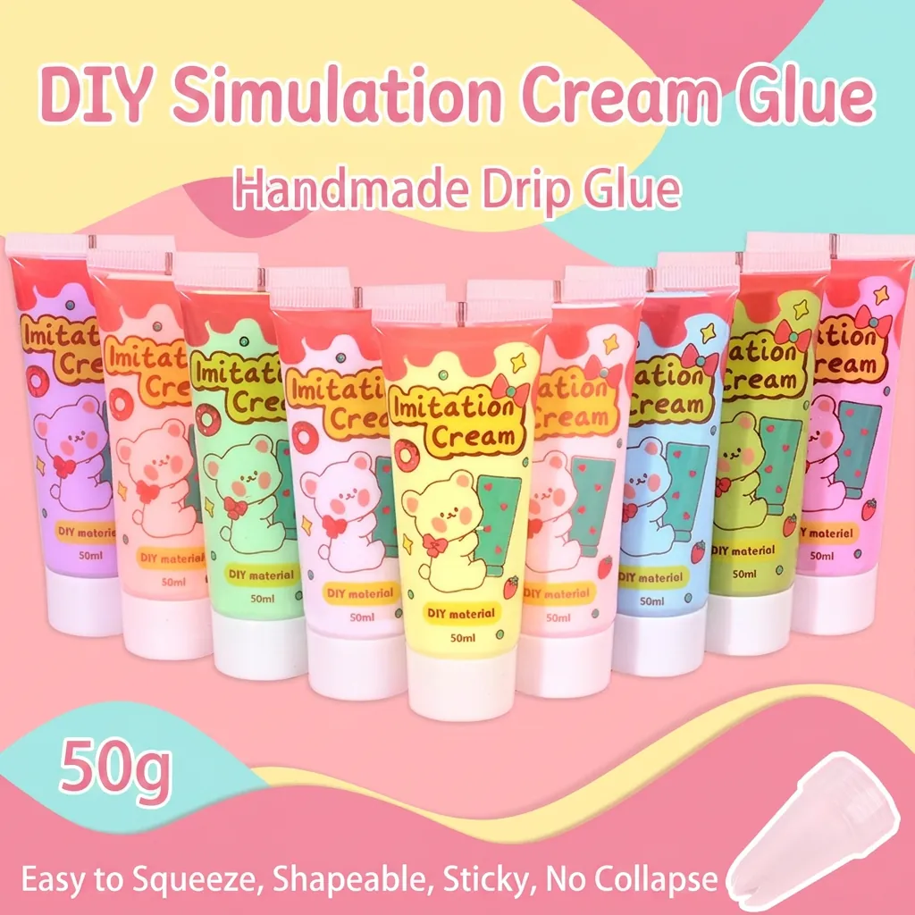 DIY Imitation Cream Glue For Phone Case Decoration Handicrafts With Piping Tip Multiple Colors Handmade Resin Material Accessory