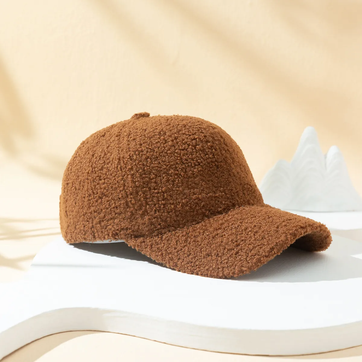 Women Winter Warm Lamb Fleece Baseball Cap Solid Color Retro Teddy Velvet Outdoor Sports Casual Adjustable Sun Hat For Unisex