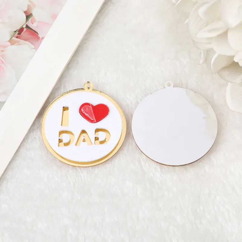 Acrylic Mother's Day Father's Day Charms Lip Heart Shape Pendants For DIY Jewelry Making Necklaces Earrings