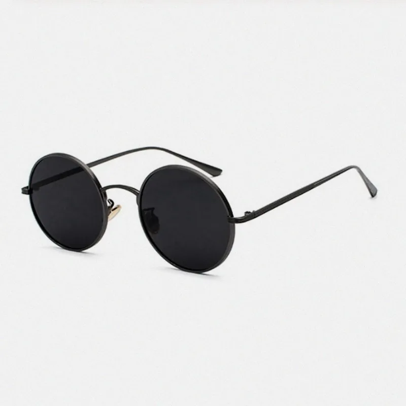 Lunettes De Soleil Rondes Rétro Monture Métallique Protection UV400 Vintage Punk Hip Hop Pour Hommes Femmes Fête