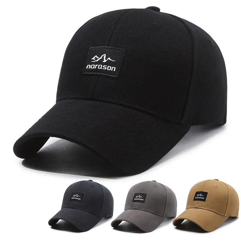 100% Cotton Baseball Cap Embroidered Mountain Patch Adjustable Sport Sun Hat For Men Women Casual